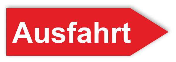 HInweispfeil Pfeilschild Ausfahrt Rot